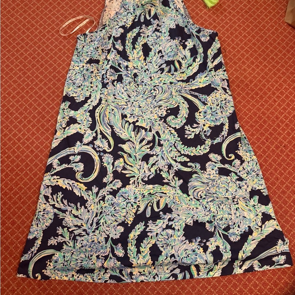 Lilly Pulitzer Blue and Green Floral Dress